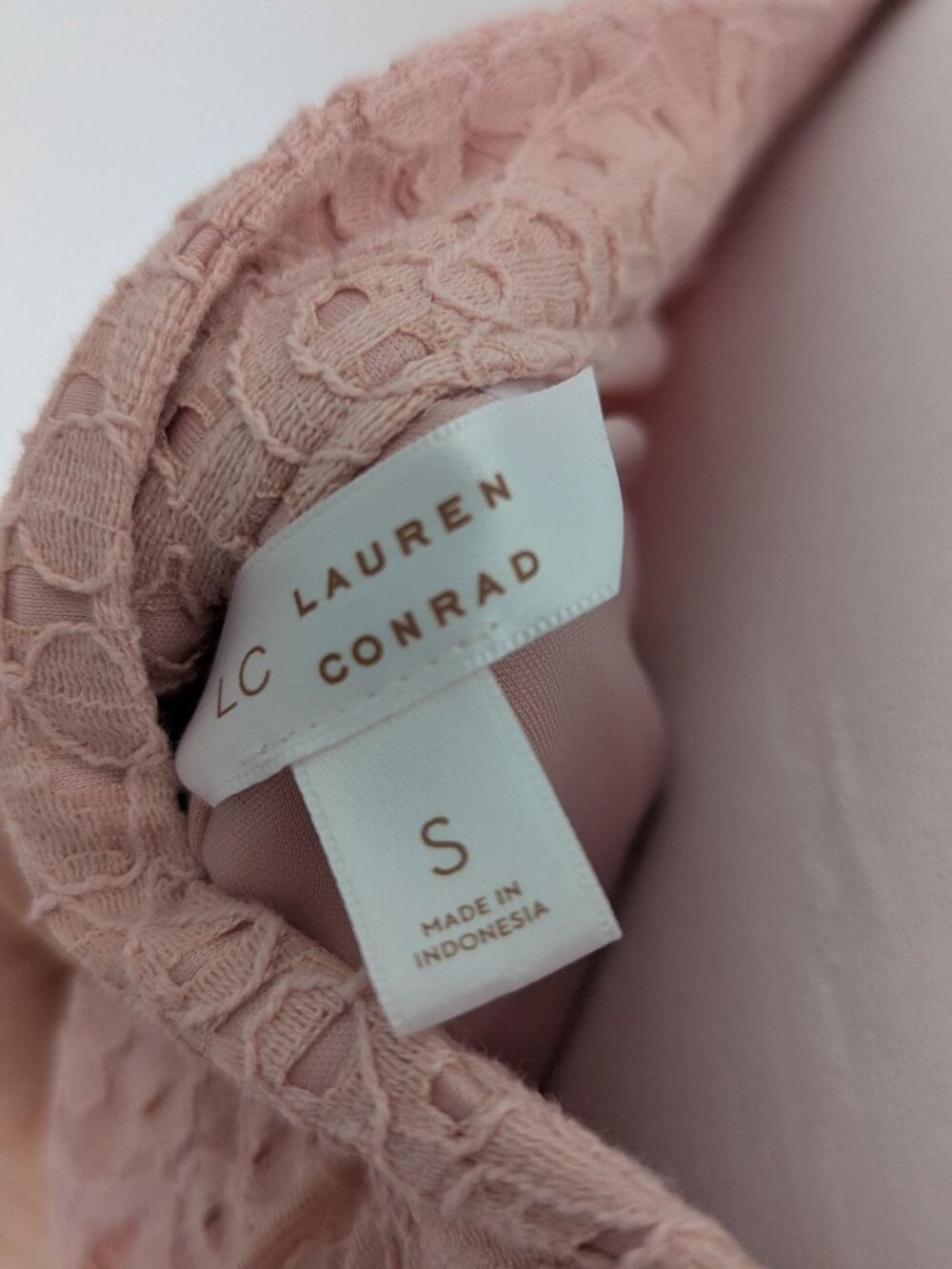 LC Lauren Conrad Square Neck‎ Peasant Top Shirt Size Small Floral Pink - Picture 8 of 8